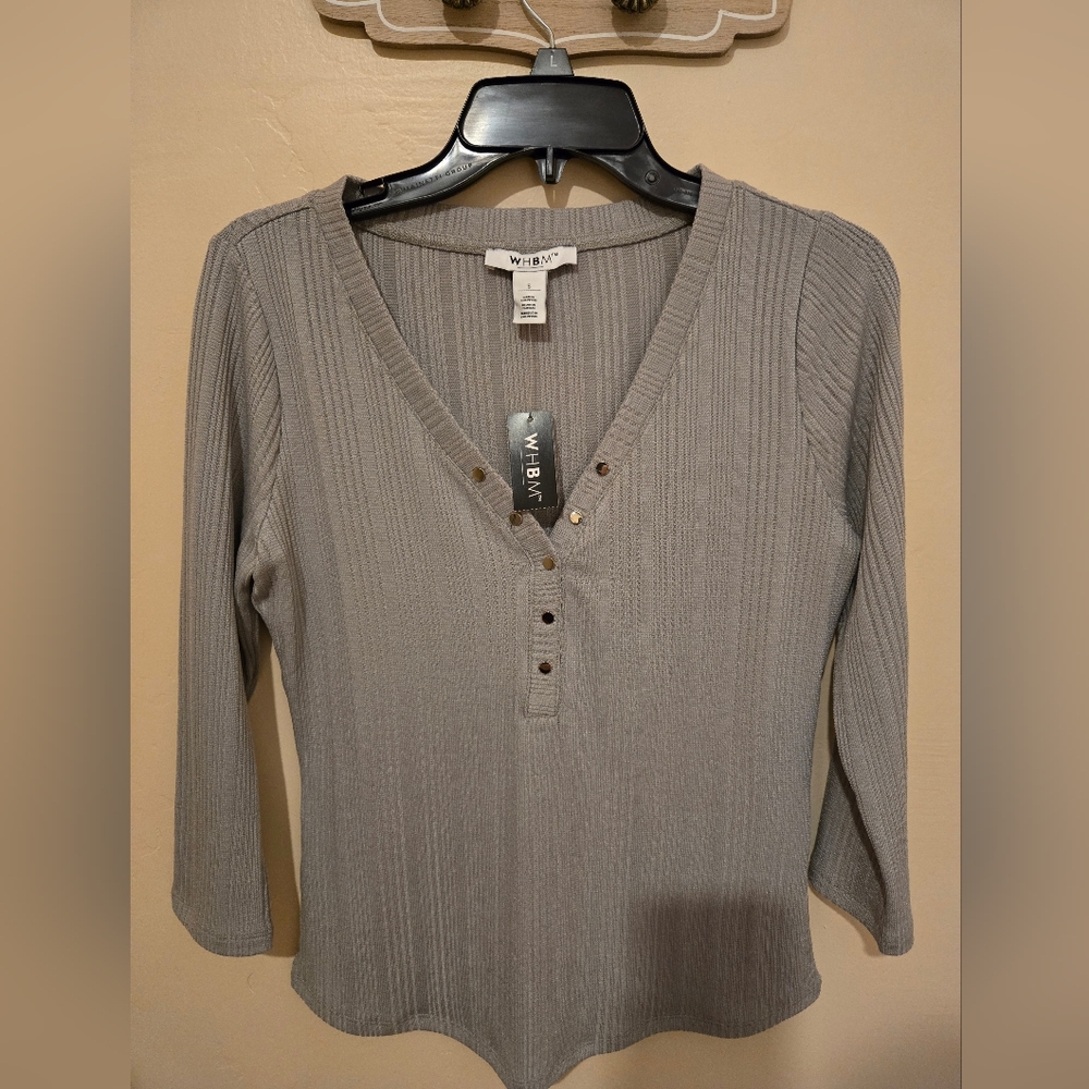 Women's Grey Ribbed Top
